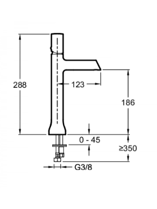 Mitigeur Lavabo TOOBI haut sans tirette - CHROME - JACOB DELAFON - jacob_delafon_mitigeur_toobi_e8960_schema