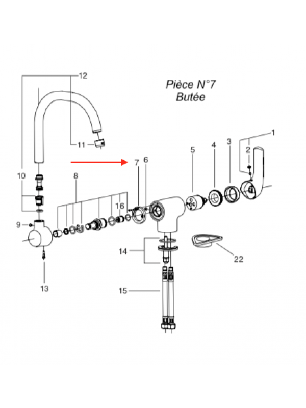 Butée de bec tube NATEO - JACOB DELAFON - jacob_delafon_nateo_mitigeur_schema