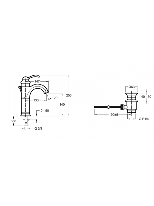 FAIRFAX MITIGEUR LAVABO BEC HAUT - Jacob Delafon - jacob_delfon_fairefaix