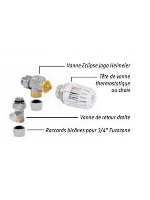 Kit 262 ECLIPSE raccords vers le sol - jaga_kit_262_heimeier