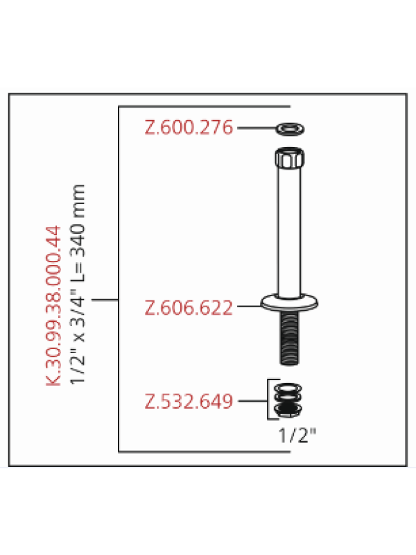 Colonnette KWC GASTRO K.30.99.38.000.44 – Hauteur 340 mm - k.30.99.38.000.44