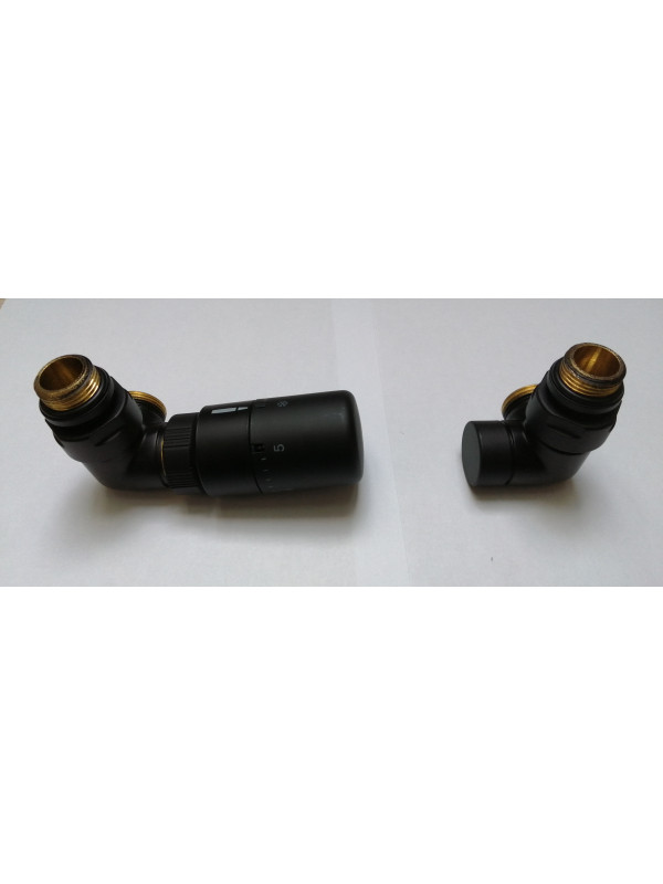 Kit Thermostatique Equerre d'angle - Chauffage cental - kit_thermostaique_angle_noir