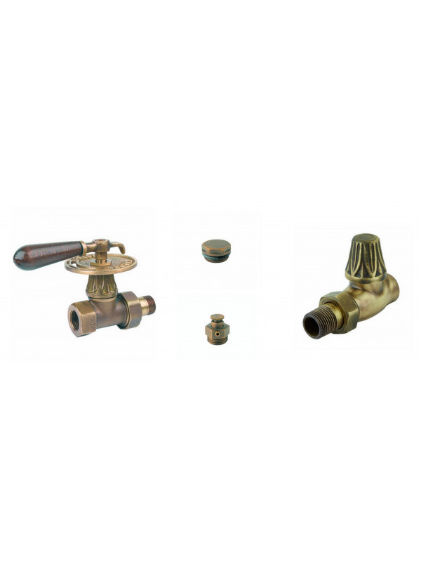 Kit complet robinetterie radiateur Rétro Classic Art MF 1/2" 1/2" - kit_v677l_droite