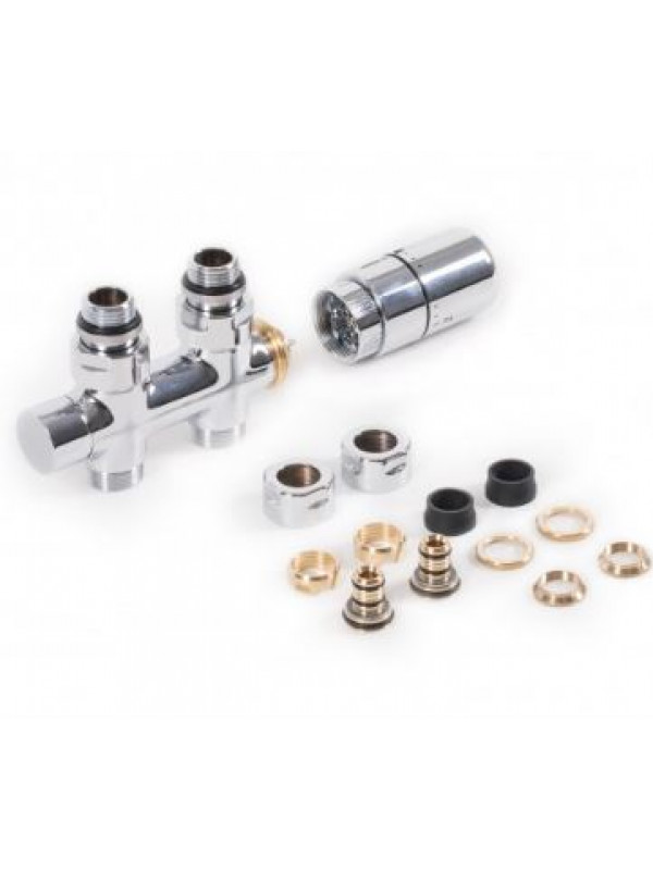 Kit Thermostatique entraxe 50 mm - kit_vanne_en_h_radiateur_integree