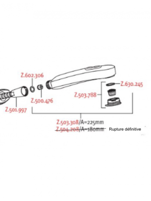Douchette CHROME 225 mm ORCINO - KWC - kwc_domo_mitigeur_cuisine_douchette_1