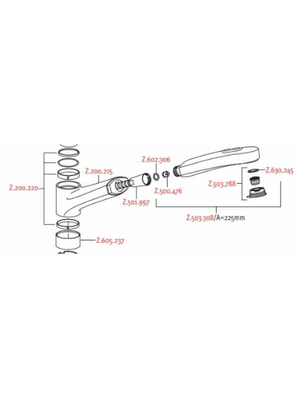 Flexible douchette - ORCINO - KWC - kwc_domo_mitigeur_cuisine_douchette_flexible