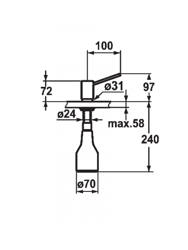 Distributeur de savon INOX - KWC - kwc_porte_savon_inox_schema