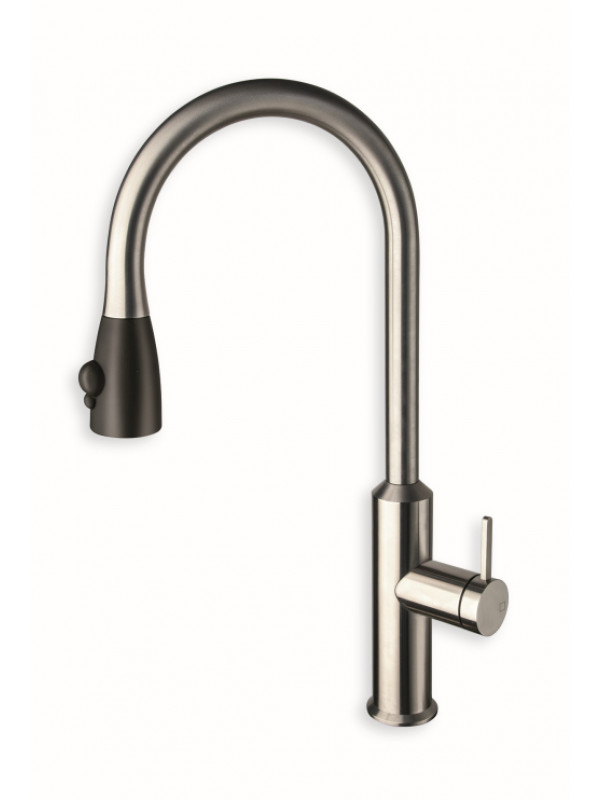 MITIGEUR EVIER INOX ALTO AVEC DOUCHETTE BI-JETS 100 % INOX - kx53028