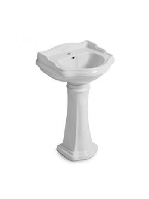 LAVABO  RETRO CHAMBORD  1 TROU WCH5547 CERAMIQUE - lavabo_retro_chambord_sur_pieds_ondyna_wch5547