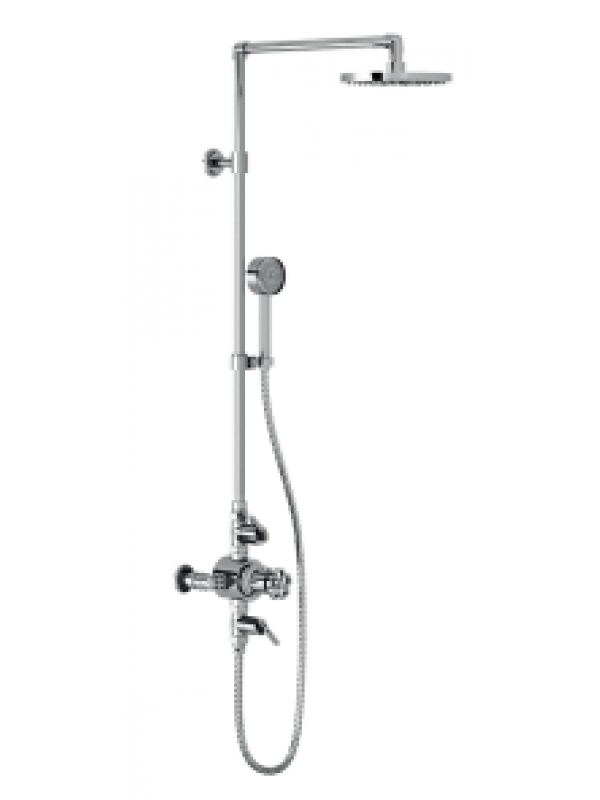 INDUSTRY - Mélangeur douche colonne et douchette thermostatique - MARGOT - margaux_industry_colonne_douche_chrome_simple