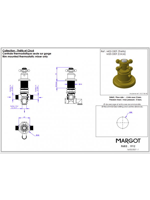 Centrale thermostatique sur gorge -THETIS - MARGOT - margot_central_thermostatique_the_tis_m02_330t_schema