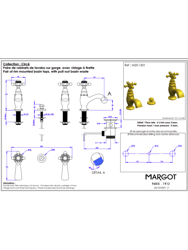 Paire de robinets de lavabo - CIRCÉ - MARGOT - margot_circe__pair_de_robinet_lavabo_m20-1201_schema