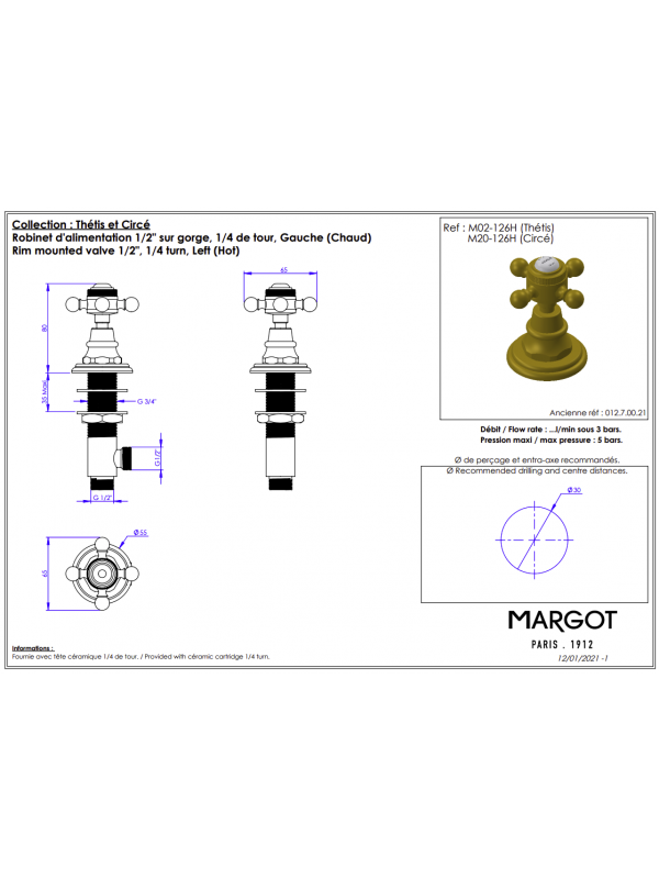 Robinet d'alimentation 1/2” sur gorge CHROME - THÉTIS -MARGOT - margot_robinet_sur_gorge_alimentation_m02-126h