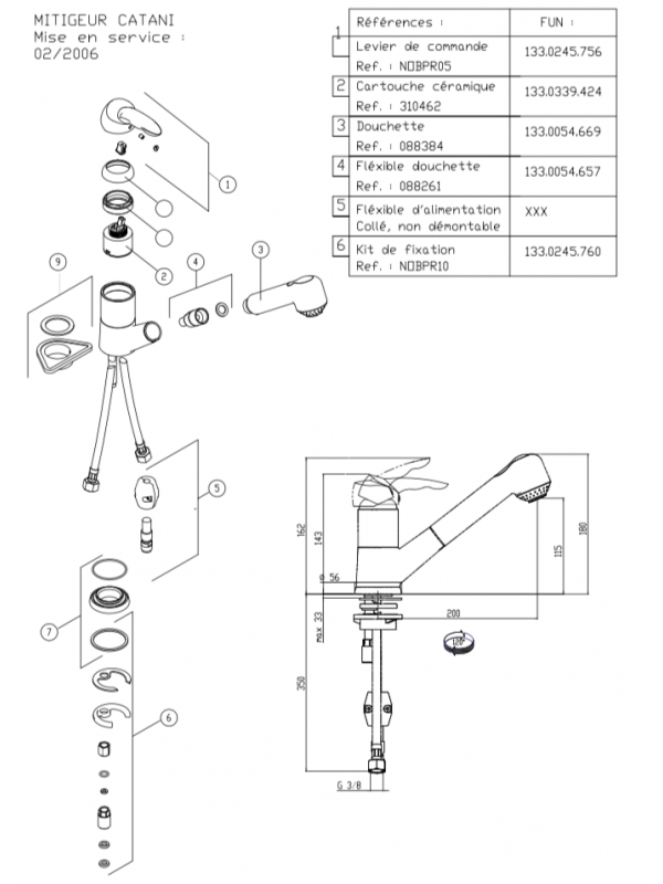 Cartouche céramique - CATANI - FRANKE - mitigeur_evier_franke_catani_064115_sch_ma_1_1_1