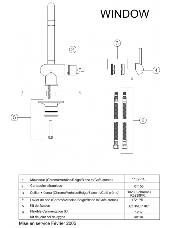 Cartouche Ceramique mitigeur Window - FRANKE - mitigeur_franke_window_059357_schema_2