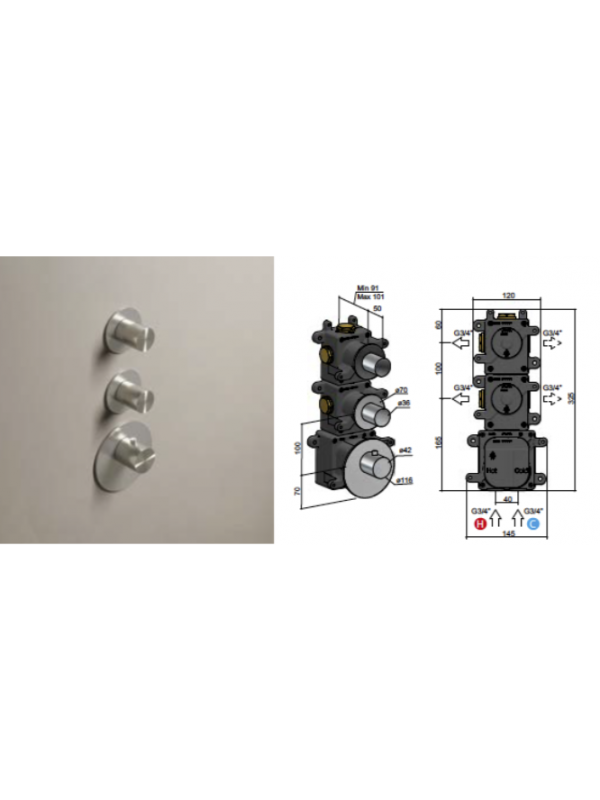 MITIGEUR THERMOSTATIQUE DOUCHE EQUINOX316 HORUS - mitigeur_thermostatique_encastr__douche_horus_equinox_81522_2_voies