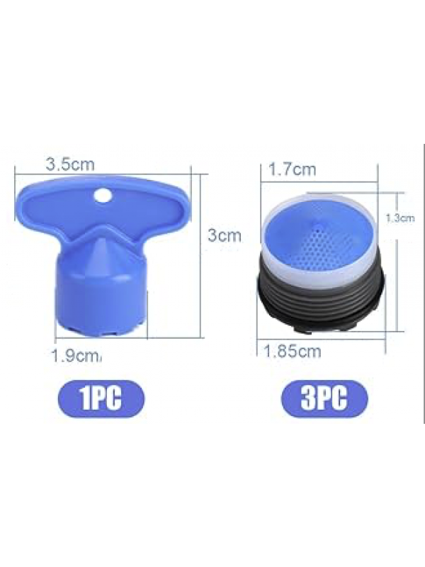 Lots de 3 mousseurs avec clé pour robinet cuisine ou salle de bain. - mousseur_universel_robinet_lavabo_1.7cm