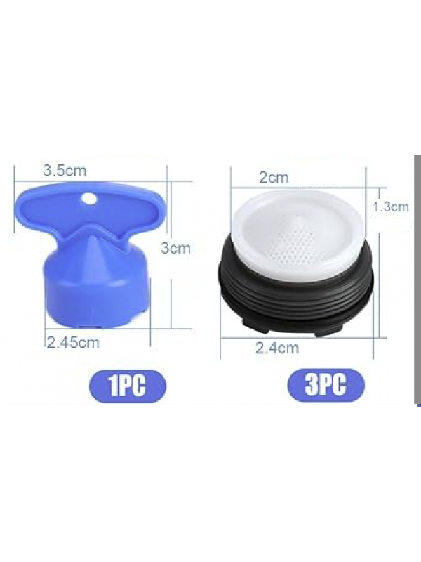 Lots de 3 mousseurs avec clé pour robinet cuisine ou salle de bain. - mousseur_universel_robinet_lavabo_2.0cm