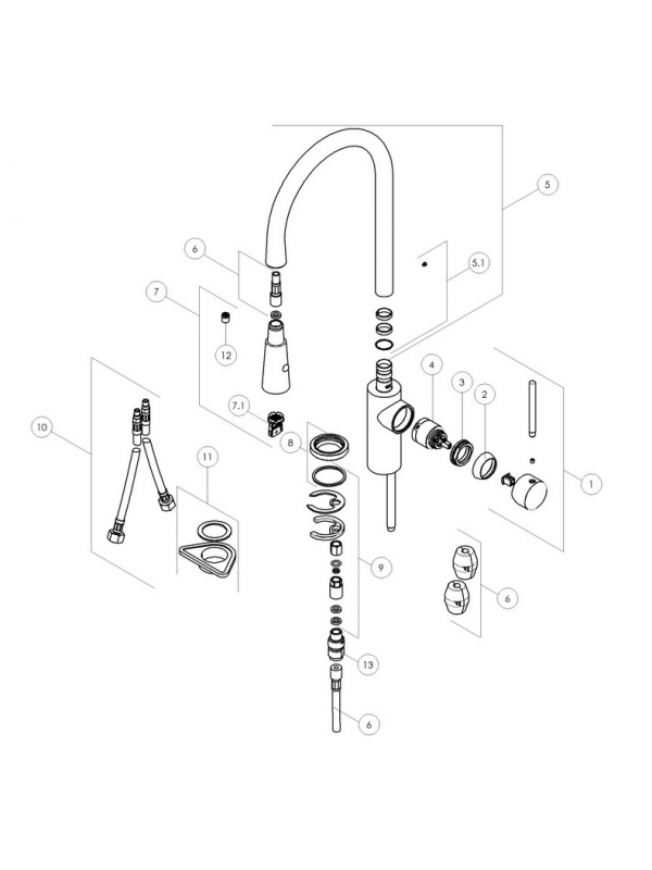 Pièces détachées Mitigeur WEB WB00117/2CR - nobili-wb00117-schema_pi_ce_d_tach_e