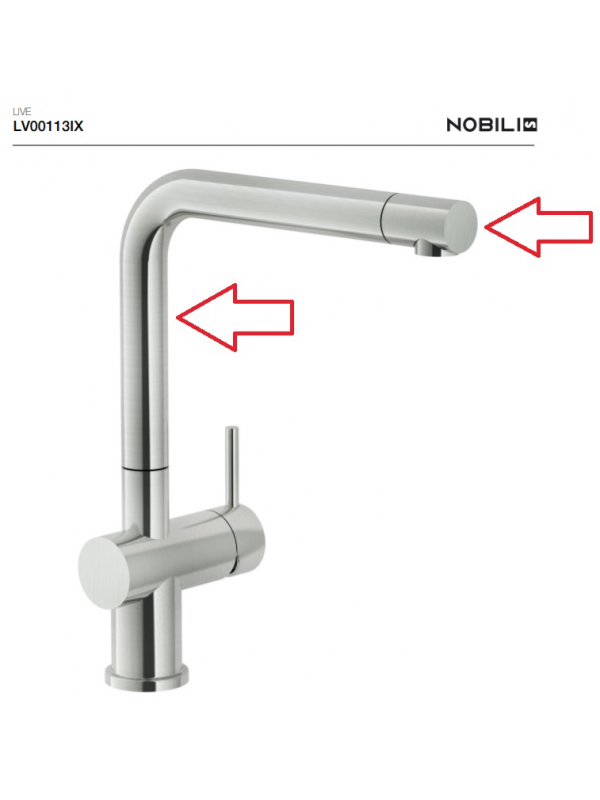 Kit Complet (Col de Cygne + Mousseur) pour Robinetterie LIVE de NOBILIS - nobili_live_kitcomplet_robinet