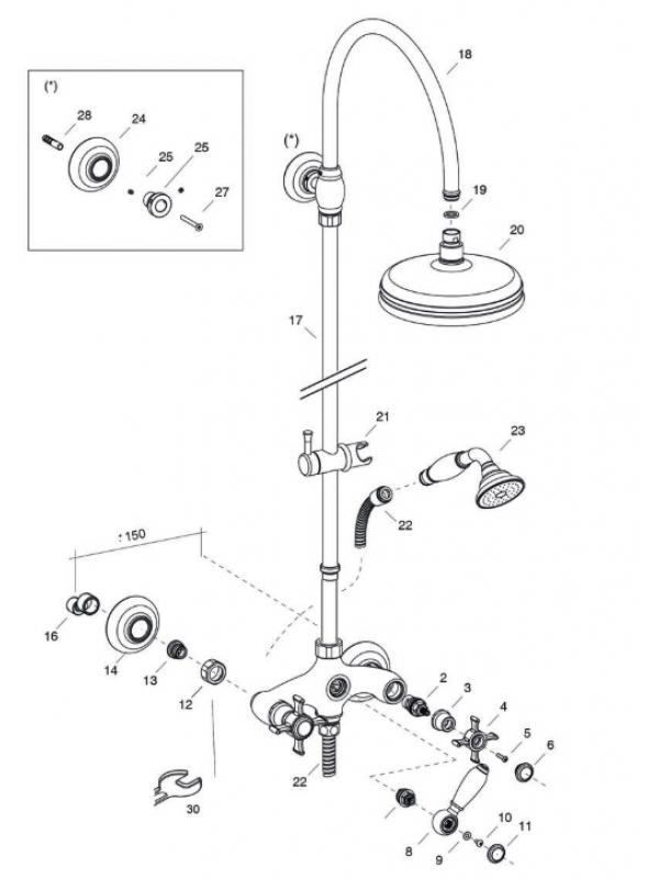 CURSEUR CHAMBORD - CHROME - ONDYNA - ondyna_colonne_douche_chambort_ch17351_curseur