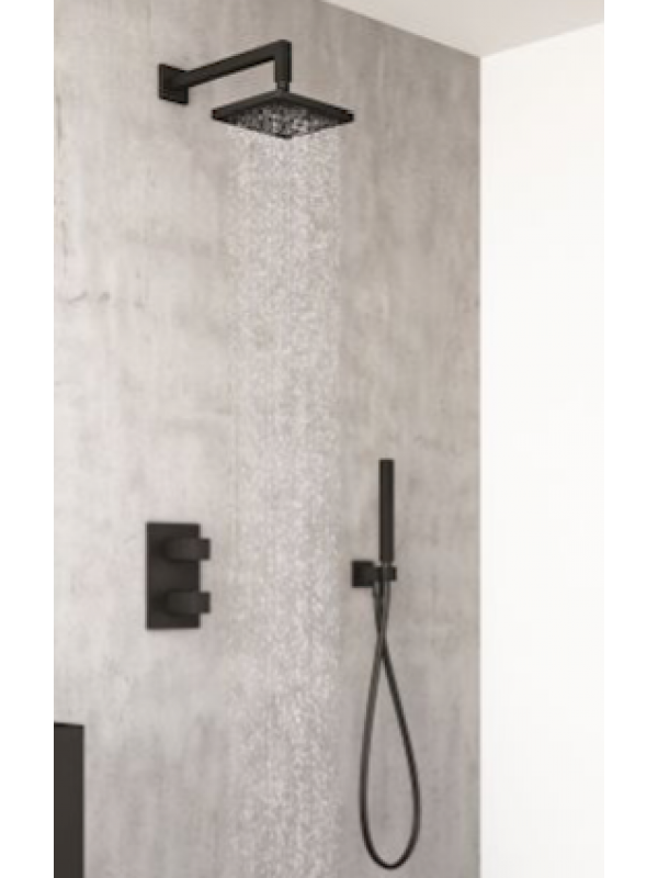 PACK QUADRI NOIR MAT DOUCHE THERMOSTATIQUE ENCASTRE - pack_douche_blackmat_quadri_thermostatique_xqd85213