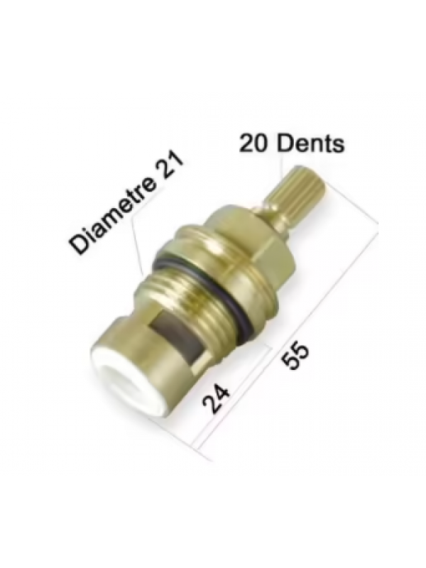Paire de Têtes d'ouverture robinetterie ONDYNA 1/2" Demi tour 20 dents - pd00187_tete_ceramique_ondyna_5