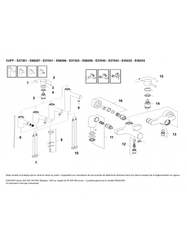 Pieces detachees pour CUFF - JACOB DELAFON - piece_detachee_cuff_jacob_delafon_schema_vue_eclatee