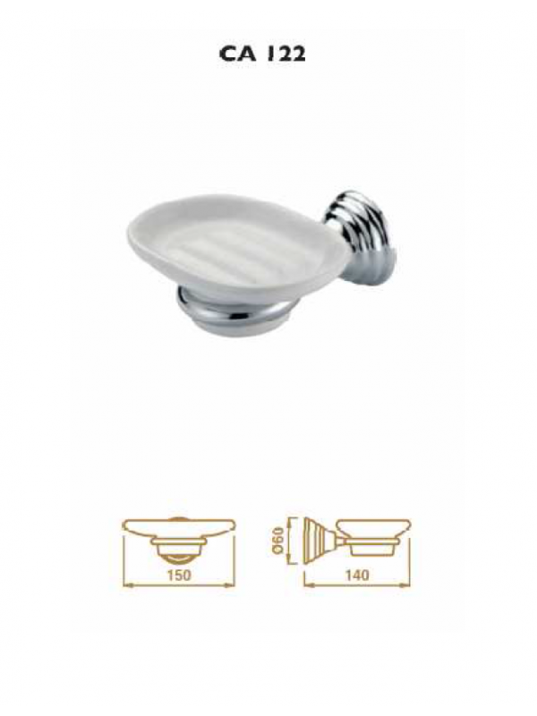 Porte-savon en céramique blanche rétro MUSEO - porte_savon_museo_chrome_or_ondyna_museo_schema
