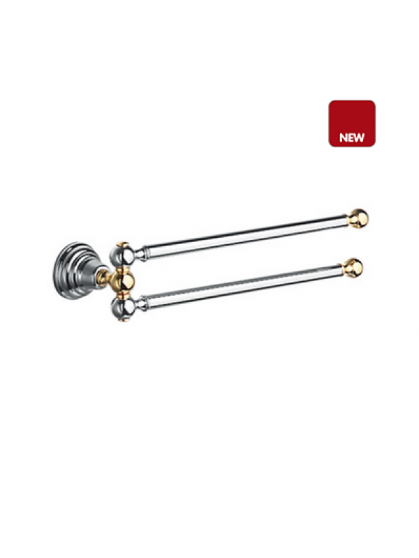 Porte-serviettes double MUSEO rétro articulé 35 cm - porte_serviettes_double_ca21451_museo_ondyna_chrome_2