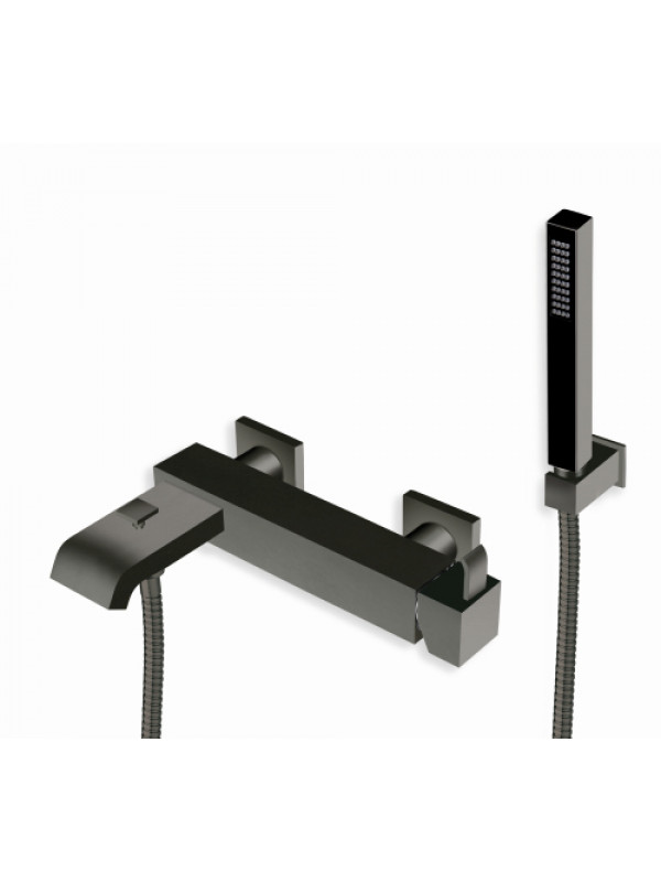 MITIGEUR QUADRI NOIR MAT BAIN-DOUCHE MURAL  - qm10013