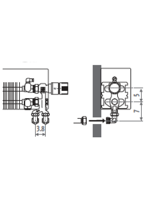 Kit 11-12-13-14 Raccordement JAGA 38 mm - raccordement_radiateur_jaga_2
