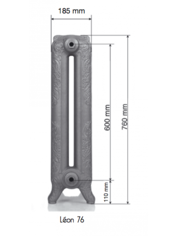 RADIATEUR FONTE LEON  - radiateur_eau_chaude_fonte_leon_76_cinier