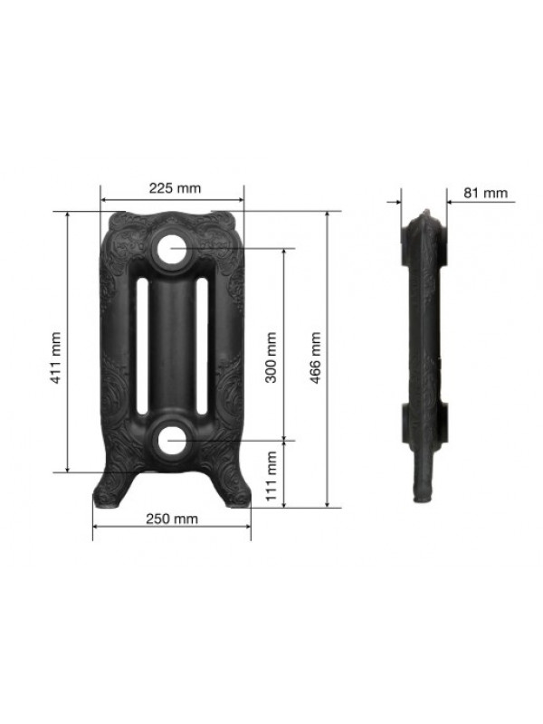 GEORGES - Radiateur fonte électrique - CINIER - radiateur_fonte_belle_epoque_cinier_-_dimensions