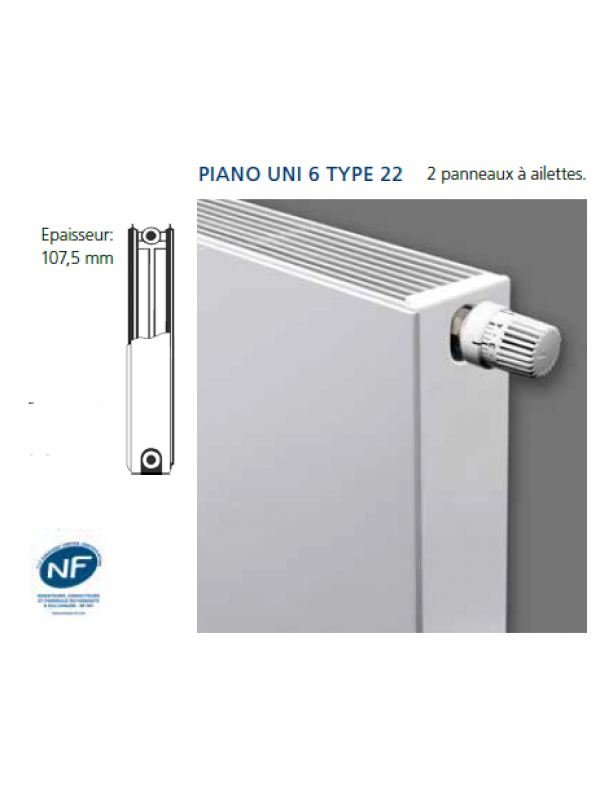 PIANO - Radiateur - BRUGMAN - radiateur_piano_uni_6_brugman_type_22
