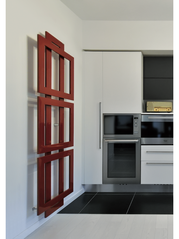 SECHE-SERVIETTES CROSS-Q CHAUFFAGE CENTRAL - radiateur_rouge_cross_q_chauffage_central_brem_2