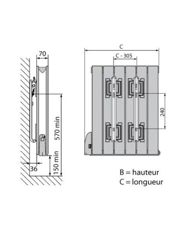 TAMARI H - Radiateur Electrique - FINIMETAL - radiateur_tamari_h_finimetal_electrique_blanc_dimensions