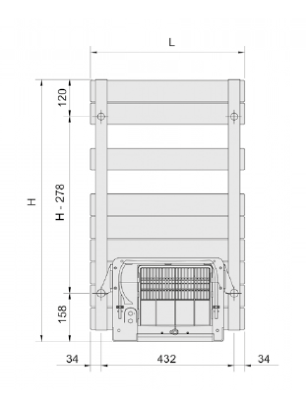 REGATE - Chauffage Central + Soufflant - ACOVA - regate_dessin_technique_acova