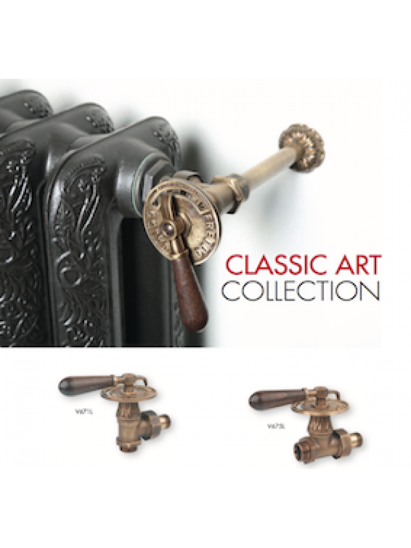 Kit complet robinetterie radiateur Rétro Classic Art MF 1/2" 1/2" - robinetterie_radiateur_classic_art_poletti_1