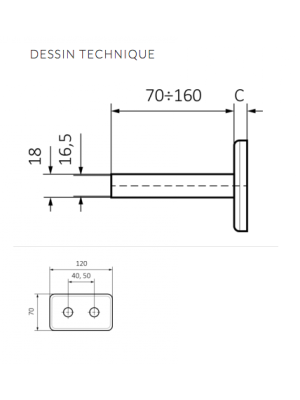 Ensemble de masquage plaque + caches tubes entraxe 50mm chromé - schema_ensemble_de_masquage_pour_finition_de_l_installation_du_radiateur