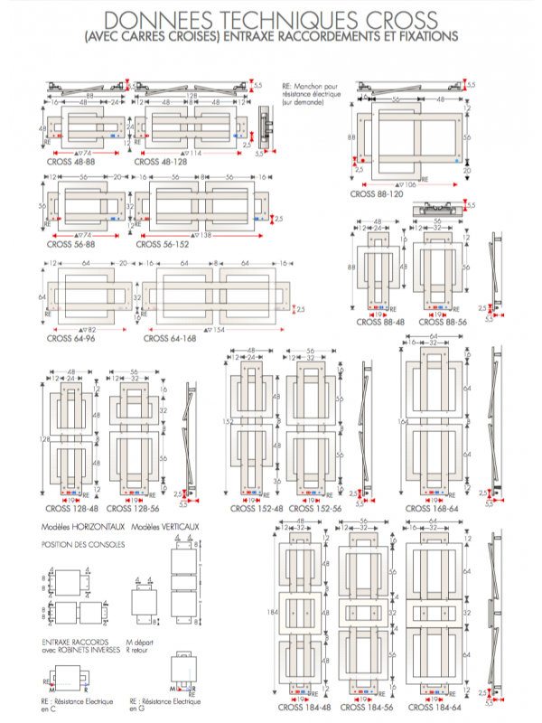 Radiateur CROSS carrés croises eau chaude - schema_radiateur_carres_crois_s_cross_brem