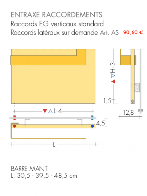 RADIATEUR MANT VERTICAL CHAUFFAGE CENTRAL BREM - schema_radiateur_mant_vertical_eau_chaude_brem