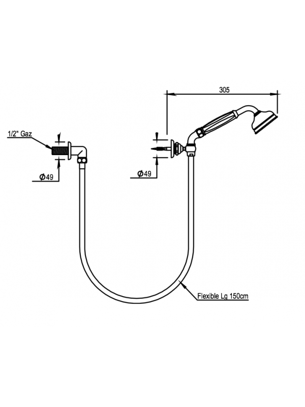 SET DE DOUCHE RETRO ASCOTT SUPPORT PRISE D'EAU + FLEXIBLE + DOUCHETTE - schema_set_de_douche_retro_ascott_avec_prise_d_eau_flexible_et_douchette