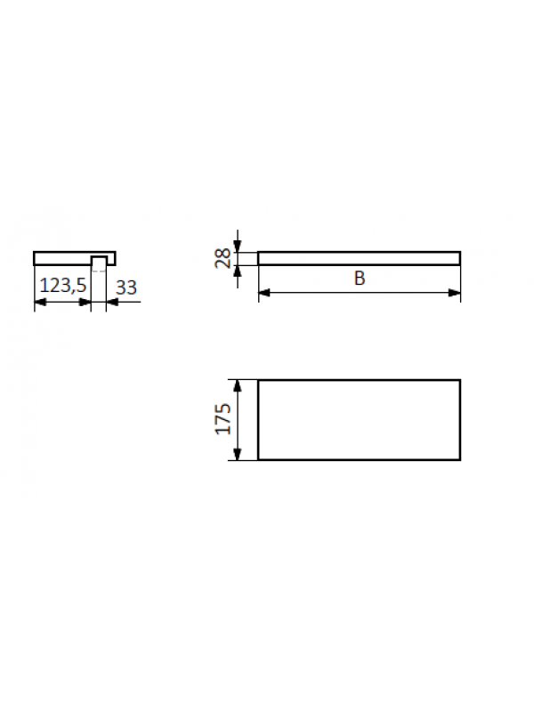 SIMPLE - Tablette porte-serviettes - TERMA - schema_tablette_porte_serviettes_radiateur_simple_terma