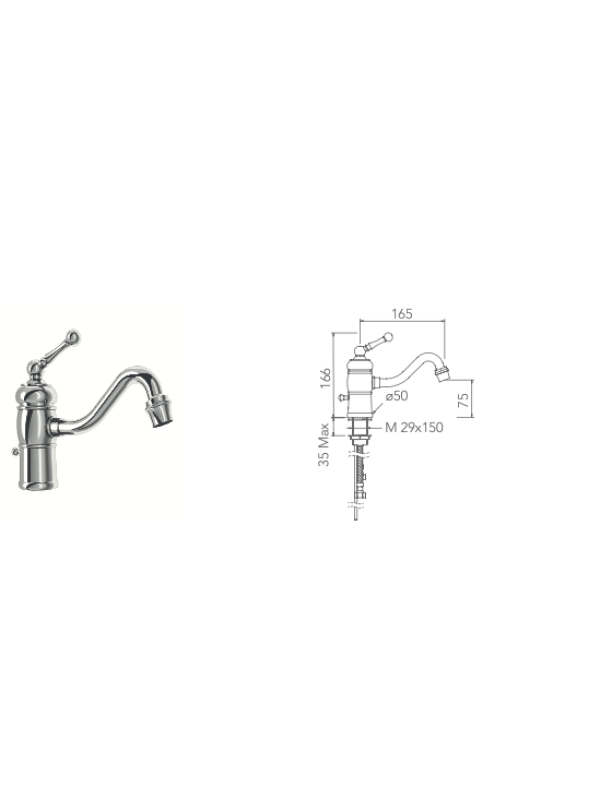 Mitigeur lavabo - THÉTIS - MARGOT - the_tis_mitigeur_lavabo_cuisine_m02-1101m_chrome_1