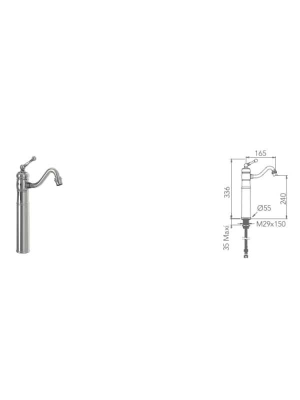 Mitigeur lavabo - THÉTIS - MARGOT - the_tis_mitigeur_lavabo_cuisine_m02-1101mc-chrome
