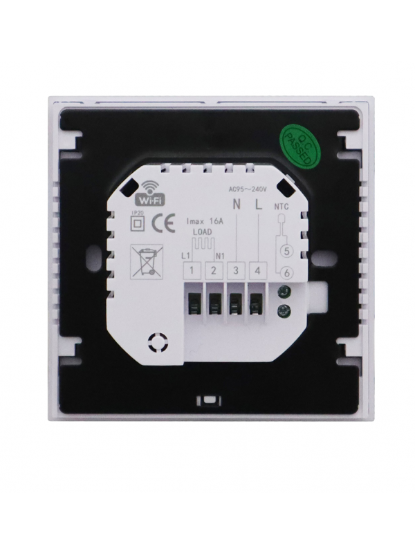 Thermostat Connecté WIFI   - CC741 - thermostat_wifi_programmable_blanc_vue_de_derriere