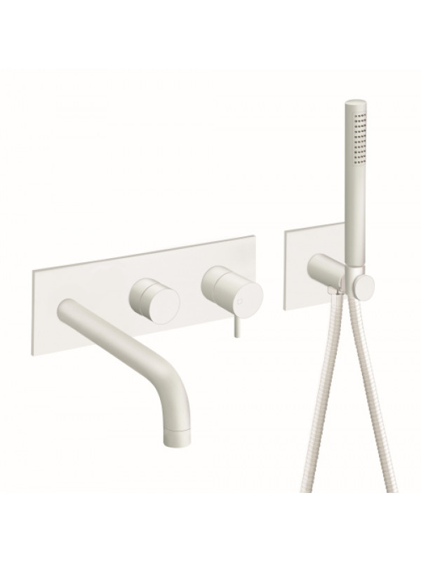 MITIGEUR BAIN-DOUCHE BLANC MAT 3 SORTIES TRIVERDE - tv10824