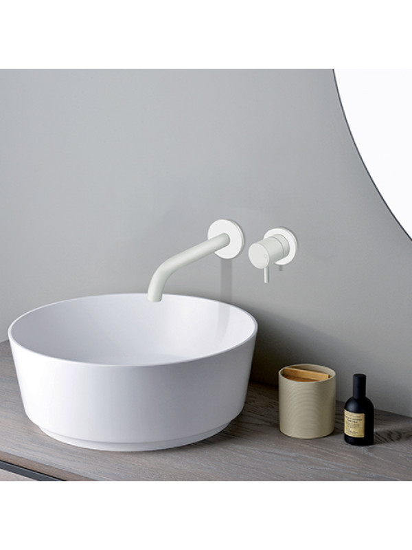 MITIGEUR BLANC MAT LAVABO MURAL 180 mm TRIVERDE  - tv25724_amb
