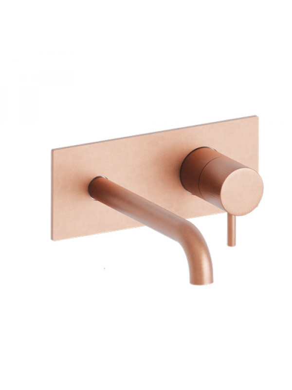 MITIGEUR OR ROSÉ BROSSÉ PVD LAVABO MURAL 225 mm TRIVERDE  - tv25834p
